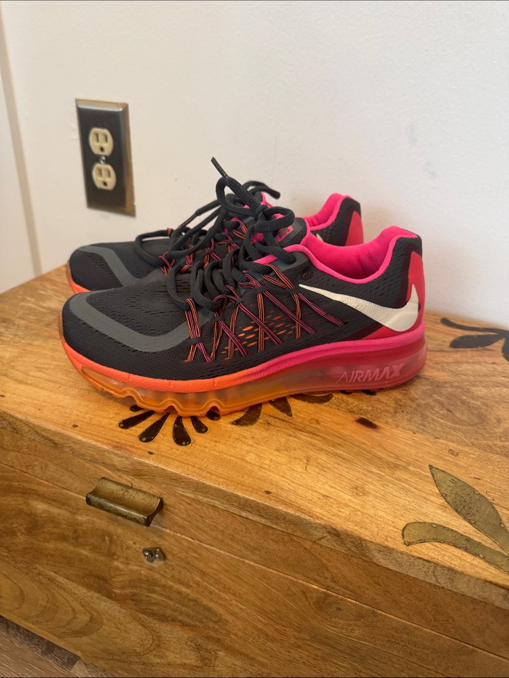 Nike Women’s Black, Pink & Orange Air Max Running Shoes